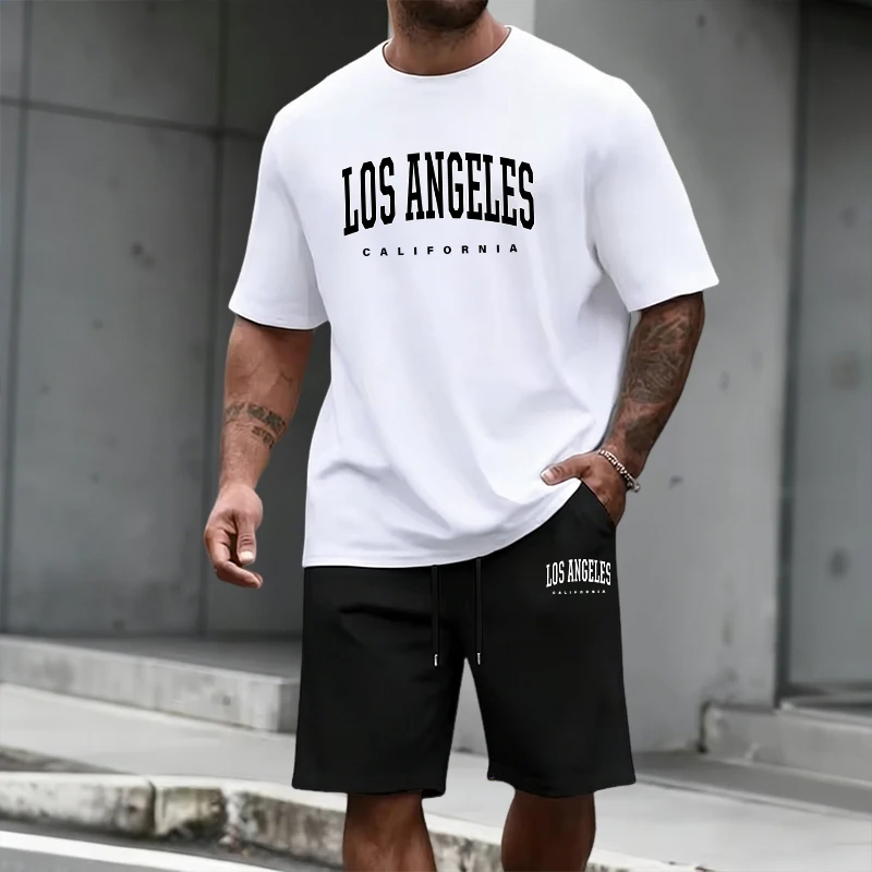 Queer Men'S Fashion - Men's Tracksuit Short Sleeve Top and