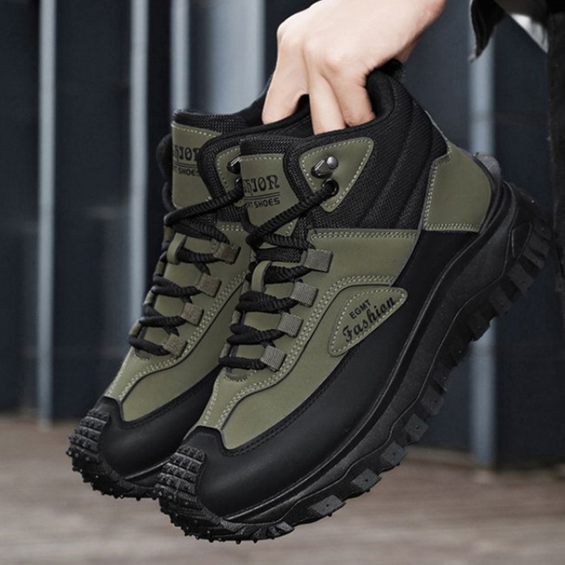 Men'S Fashion Hiking Boots - Men'S Black And White Mid Top