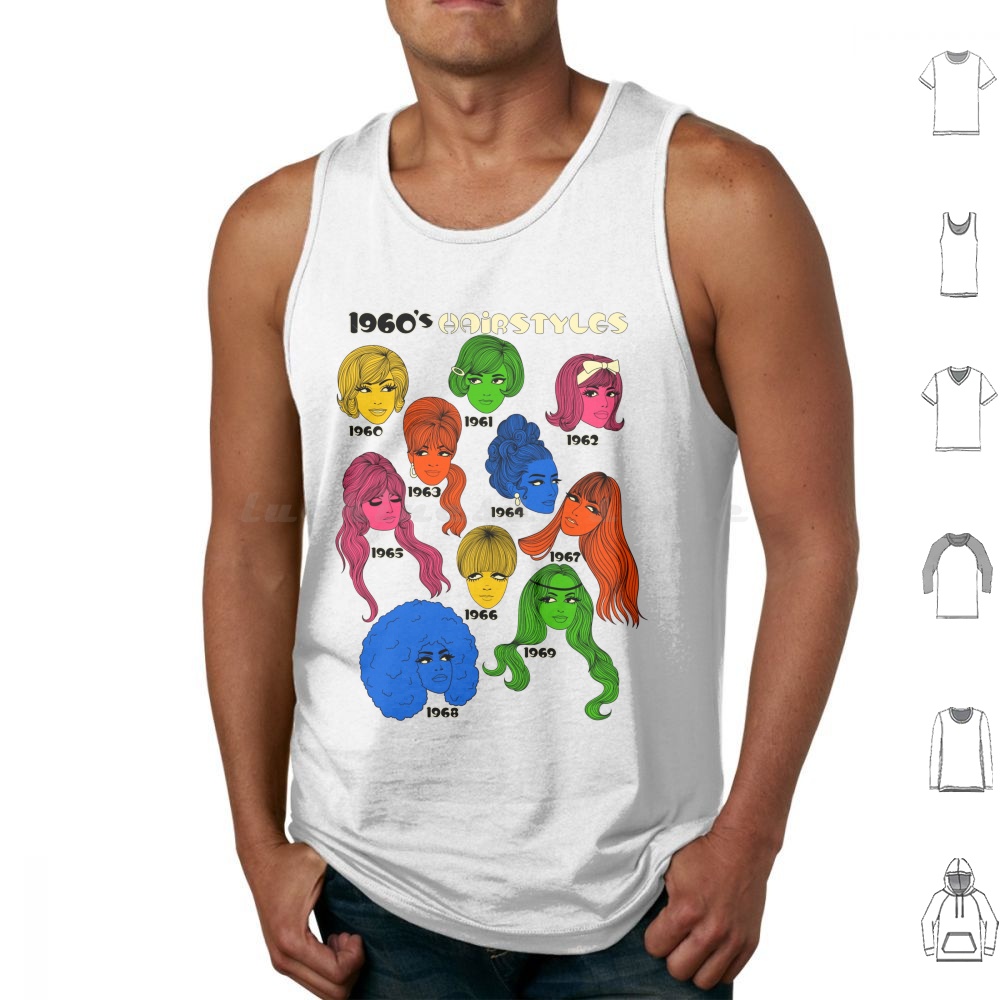 Men'S Fashion 1960S - 1960s Hairstyles Tank Tops Print Cotton