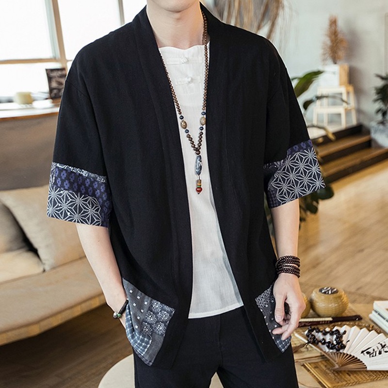 Mens Fashion Jumpers - Japanese Kimono Men Cardigan Streetwear Yukata