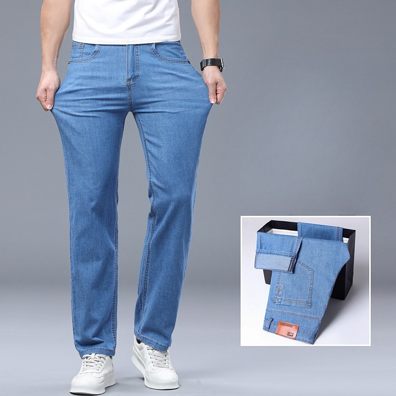 Ice Silk Thin Denim Jeans for  - огляд і ціна Skinny Jeans Ripped