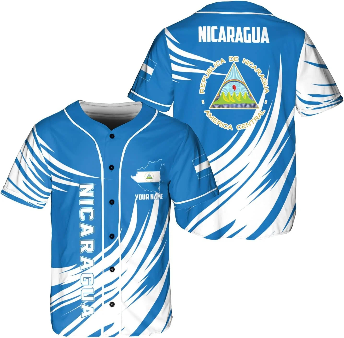 Personalized Name Nicaragua De - огляд і ціна Mens Fashion Baseball Jersey