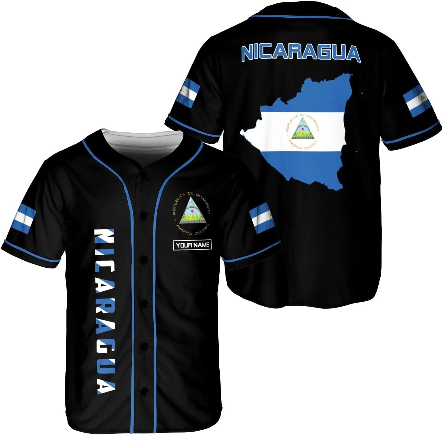 Personalized Name Nicaragua De - огляд і ціна Mens Fashion Baseball Jersey