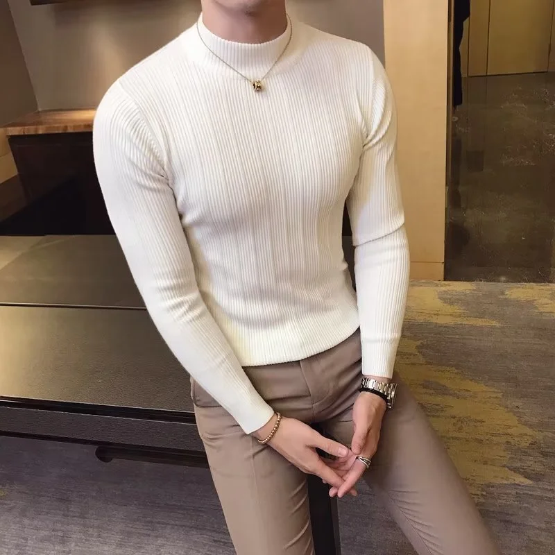New Autumn Winter High Collar  - огляд і ціна Mens Fashion Jumpers