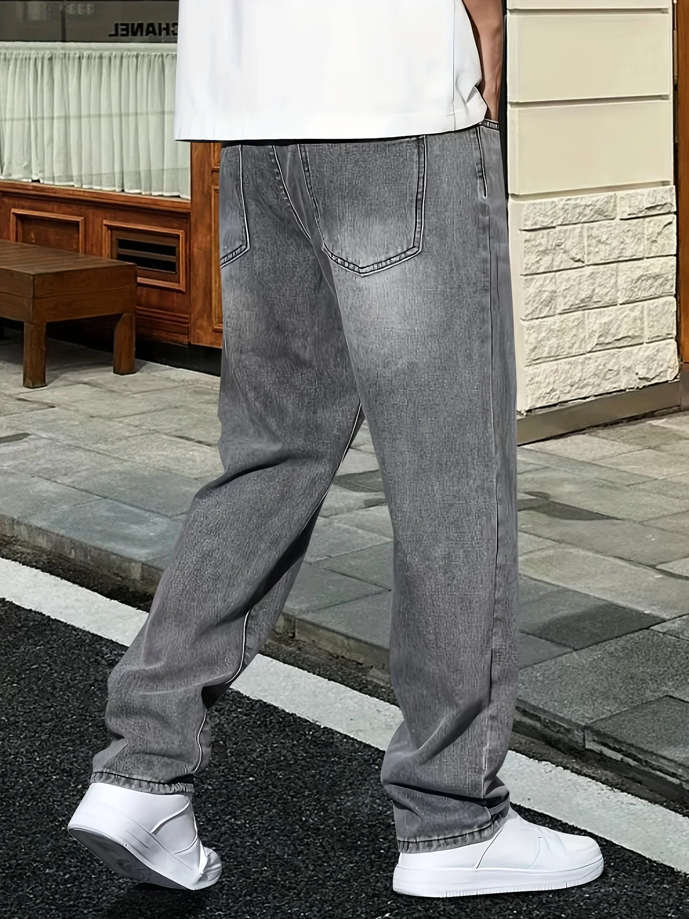 Men's fashion grey jeans casua - огляд і ціна Men'S Fashion Grey Jeans