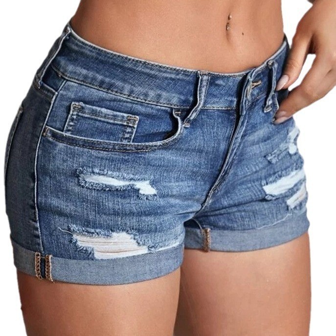 High Waist Washed Denim Shorts - огляд і ціна Skinny Jeans Ripped