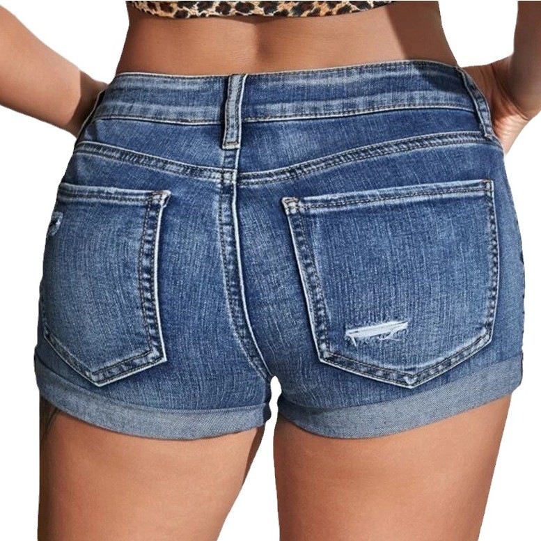 High Waist Washed Denim Shorts - огляд і ціна Skinny Jeans Ripped