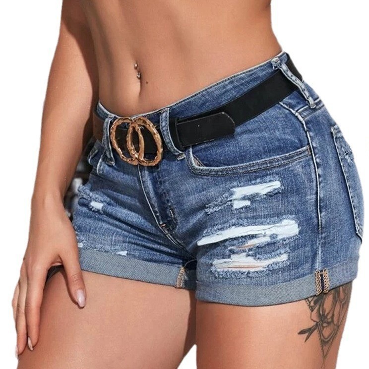 High Waist Washed Denim Shorts - огляд і ціна Skinny Jeans Ripped