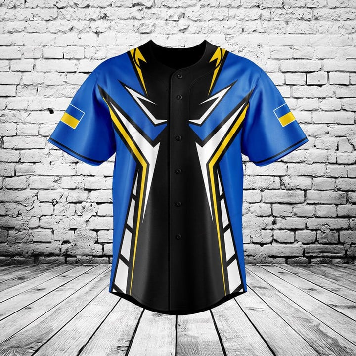 Custom Name Ukraine Shield Gra - огляд і ціна Mens Fashion Baseball Jersey