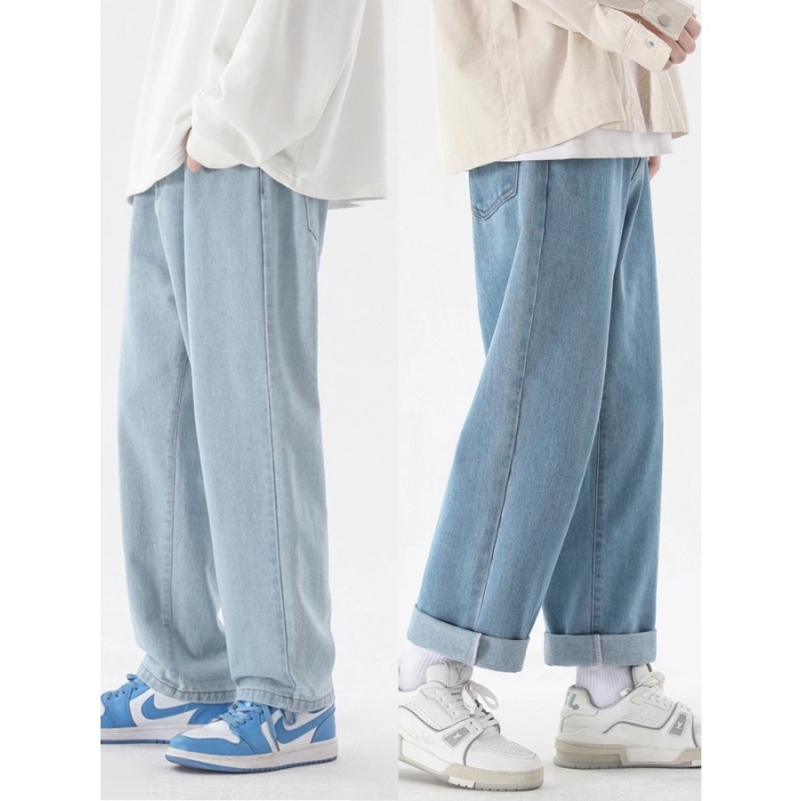 2026 New Korean Fashion Men's  - огляд і ціна Men'S Fashion Grey Jeans