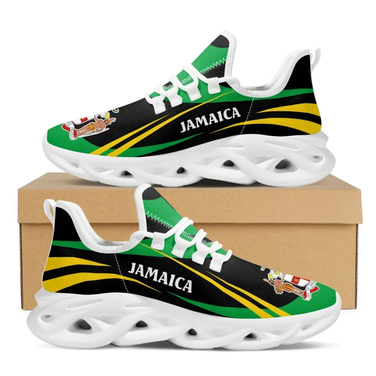 Jamaica Flag Print Shoes Men S - огляд і ціна Mens Fashion Trainers