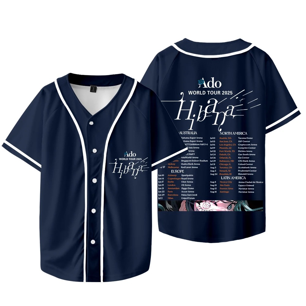 Ado Hibana World Tour  Merch J - огляд і ціна Mens Fashion Baseball Jersey