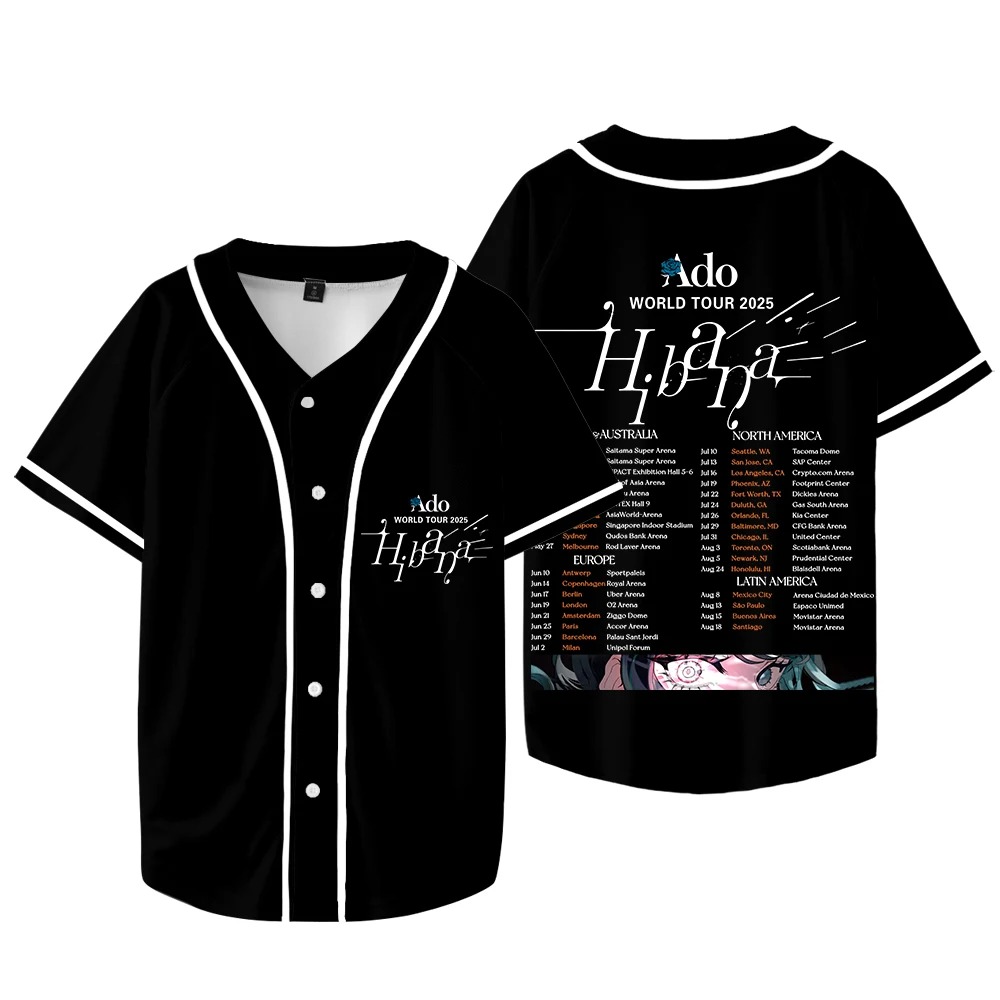 Ado Hibana World Tour  Merch J - огляд і ціна Mens Fashion Baseball Jersey