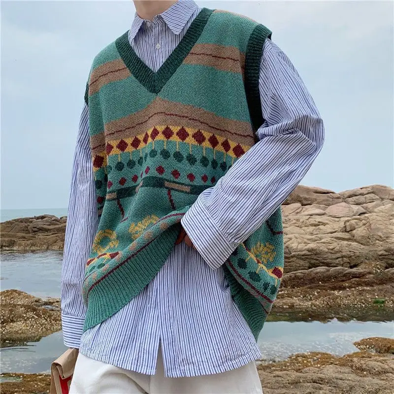 Waistcoat Korean Fashion Knit  - огляд і ціна Men'S Fashion Reviews