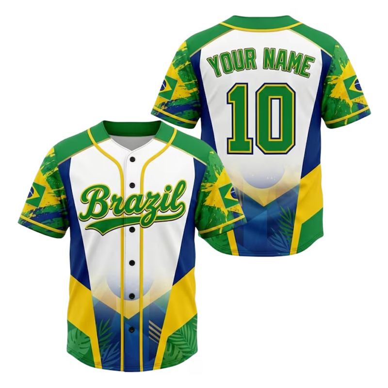Fashion Brazil Baseball Jersey - огляд і ціна Mens Fashion Baseball Jersey