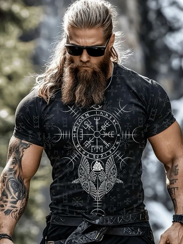 Tribal Style 3D Wolf Print Men - огляд і ціна Queer Men'S Fashion