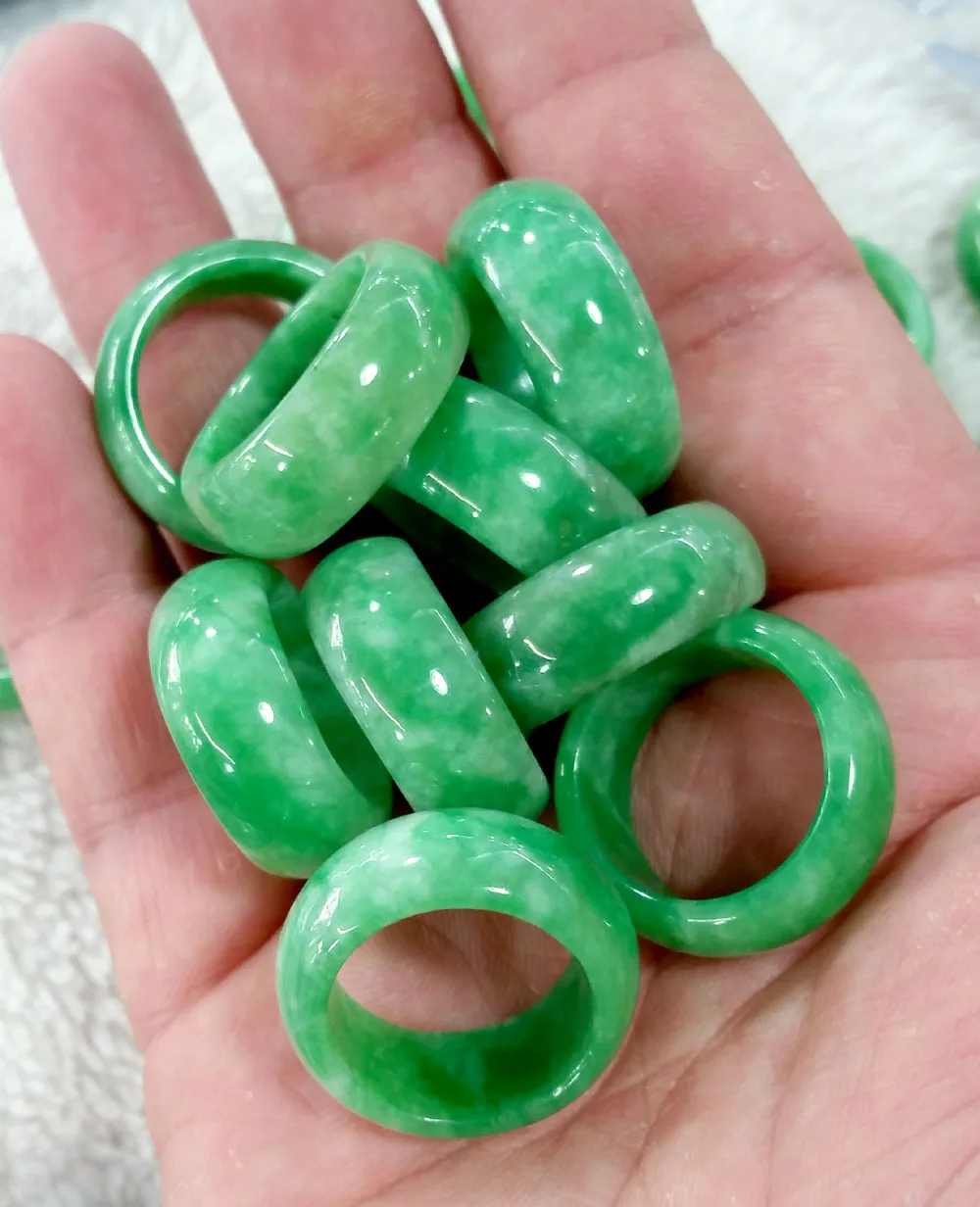 Natural Green Jade Ring Jadeit - огляд і ціна Men'S Fashion Rings