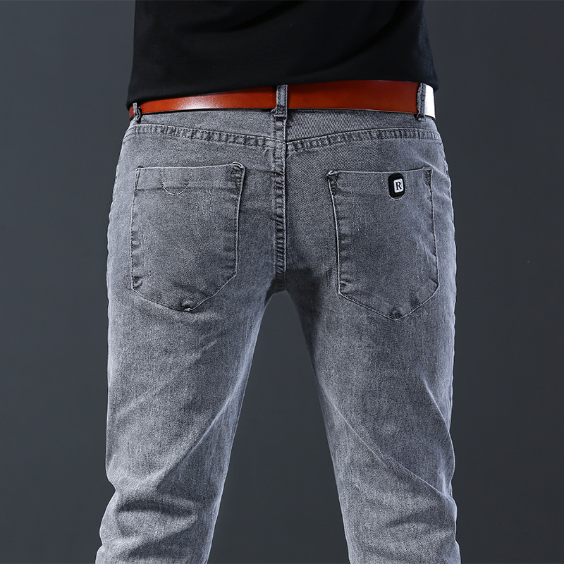 Men's Slim Elastic Grey Jeans  - огляд і ціна Men'S Fashion Grey Jeans