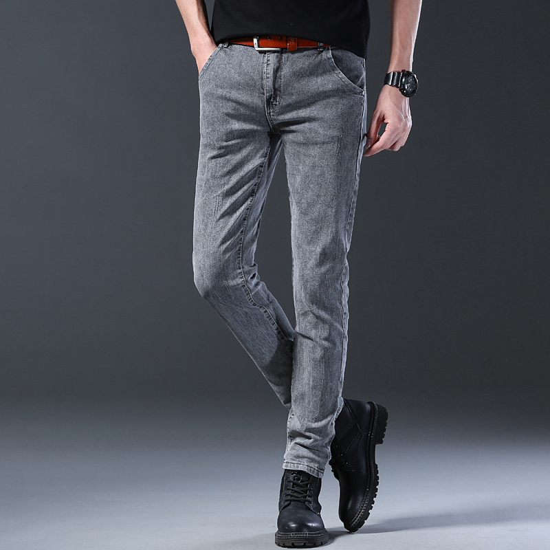 Men's Slim Elastic Grey Jeans  - огляд і ціна Men'S Fashion Grey Jeans