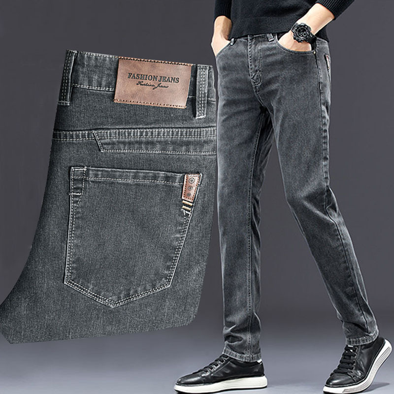 men's slim jeans 2024 autumn n - огляд і ціна Men'S Fashion Grey Jeans