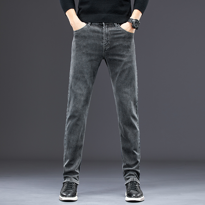 men's slim jeans 2024 autumn n - огляд і ціна Men'S Fashion Grey Jeans