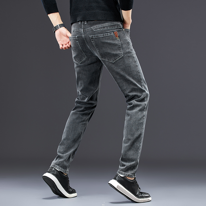 men's slim jeans 2024 autumn n - огляд і ціна Men'S Fashion Grey Jeans