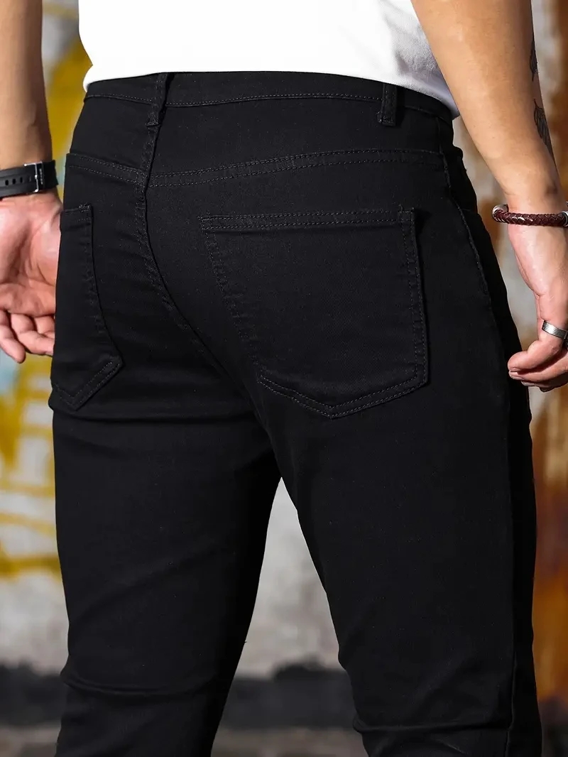 Men Jeans Skyblue Black Zipper - огляд і ціна Skinny Jeans Ripped