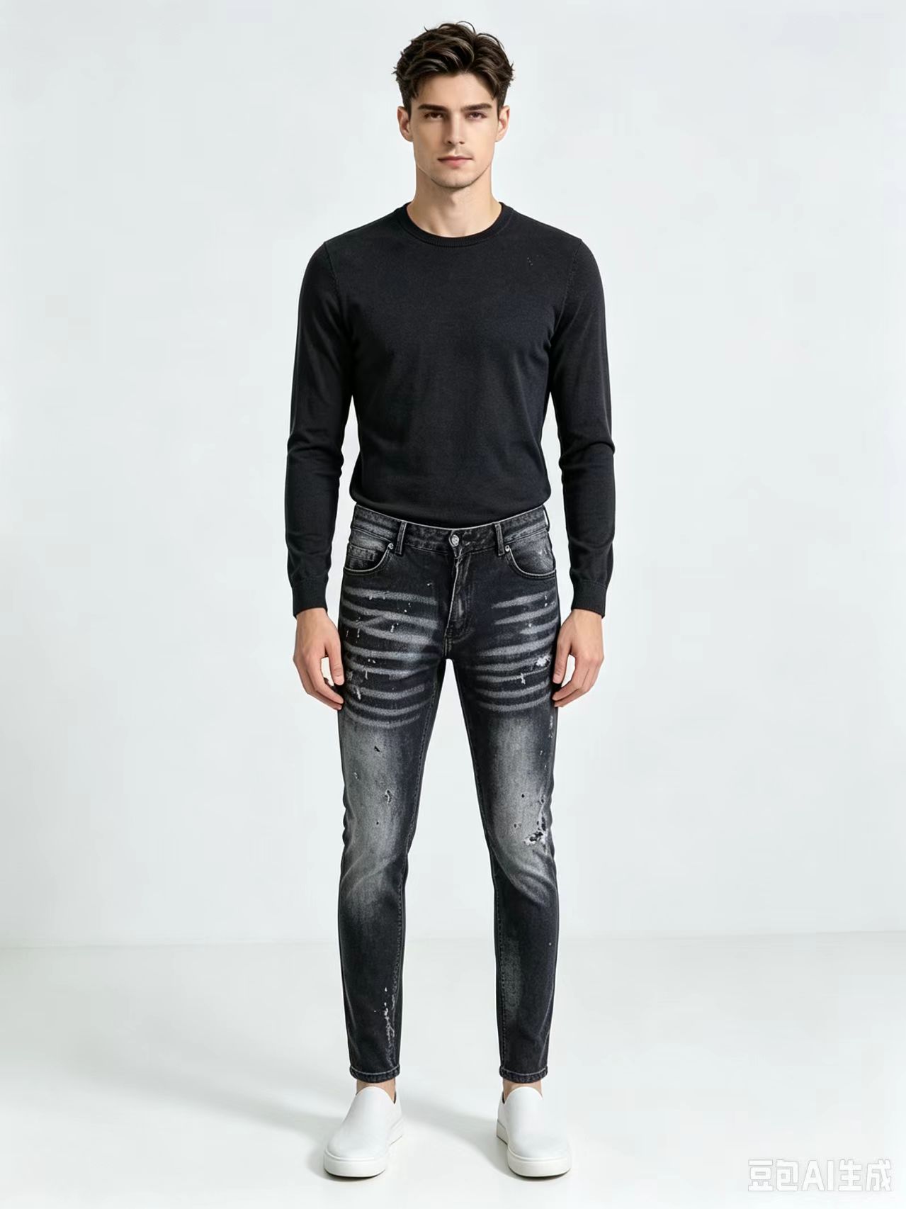 Men's High Street Hip Hop Graf - огляд і ціна Men'S Fashion Grey Jeans