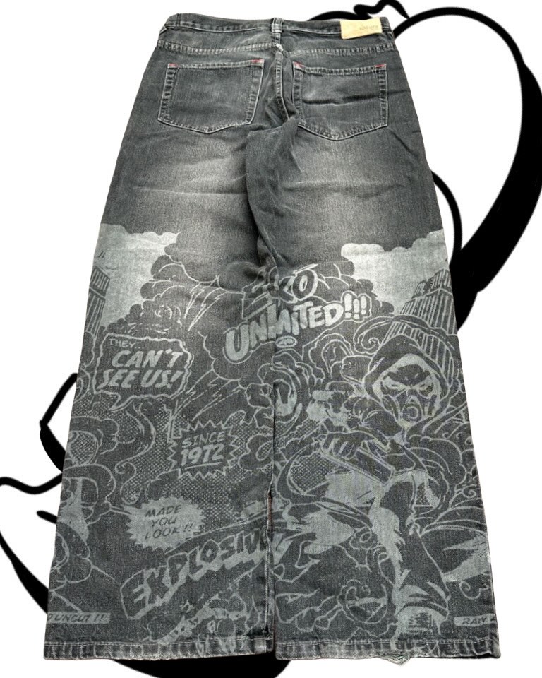 American Fashion Printing Jean - огляд і ціна Men'S Fashion Grey Jeans
