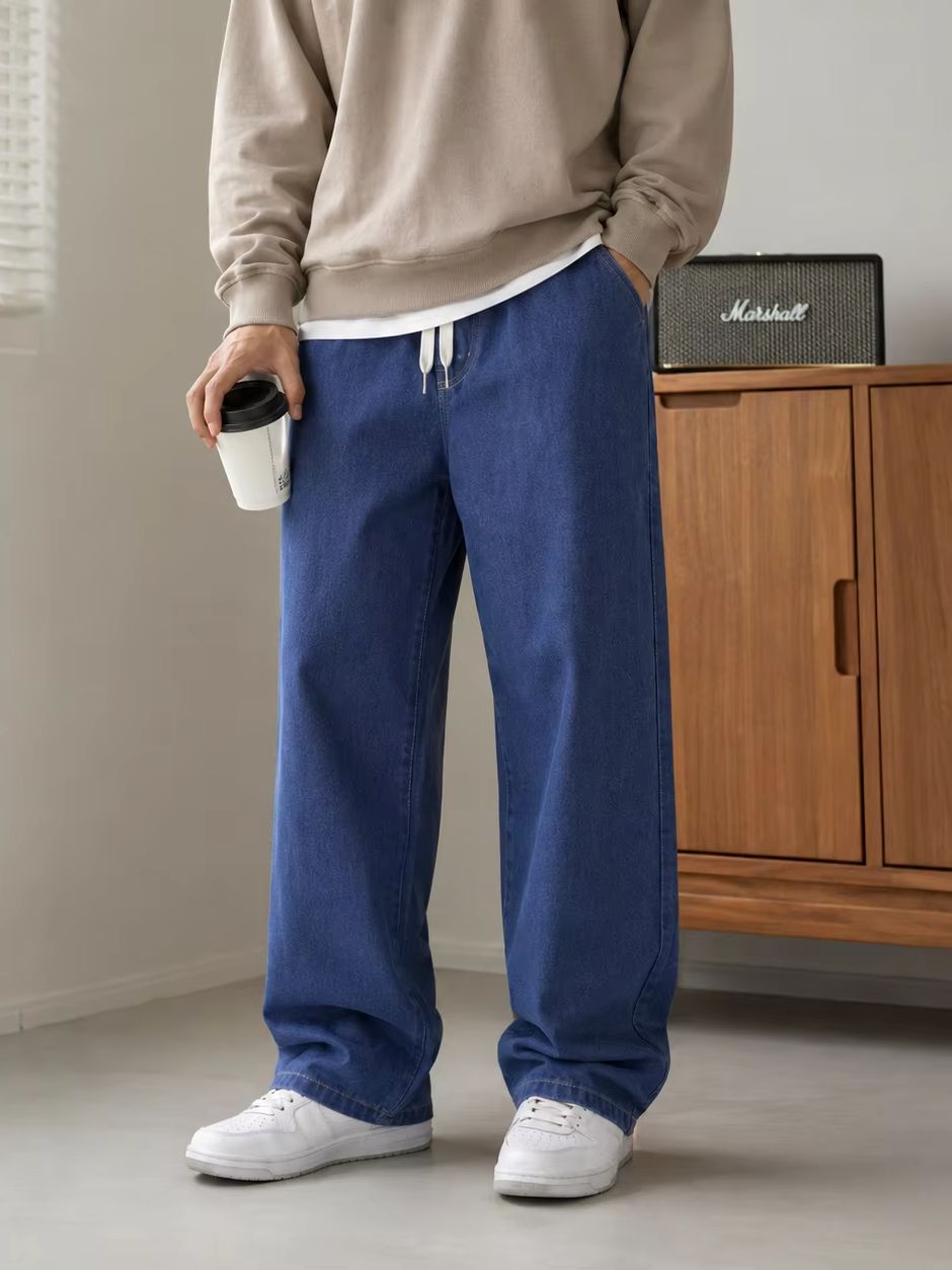 Men's Casual Baggy Jeans Loose - огляд і ціна Men'S Fashion Grey Jeans