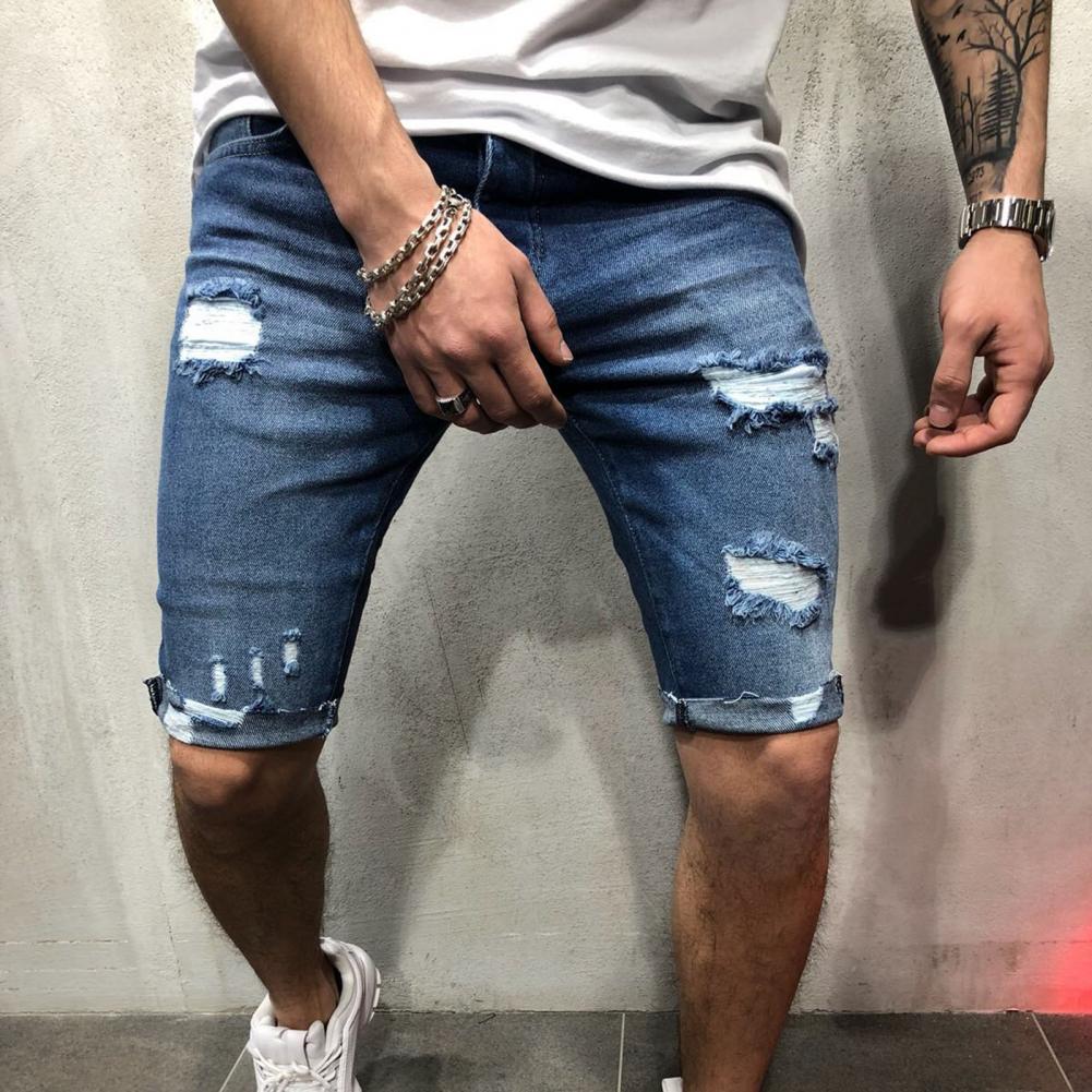 Men Short Jeans Denim Tight Sh - огляд і ціна Skinny Jeans Ripped