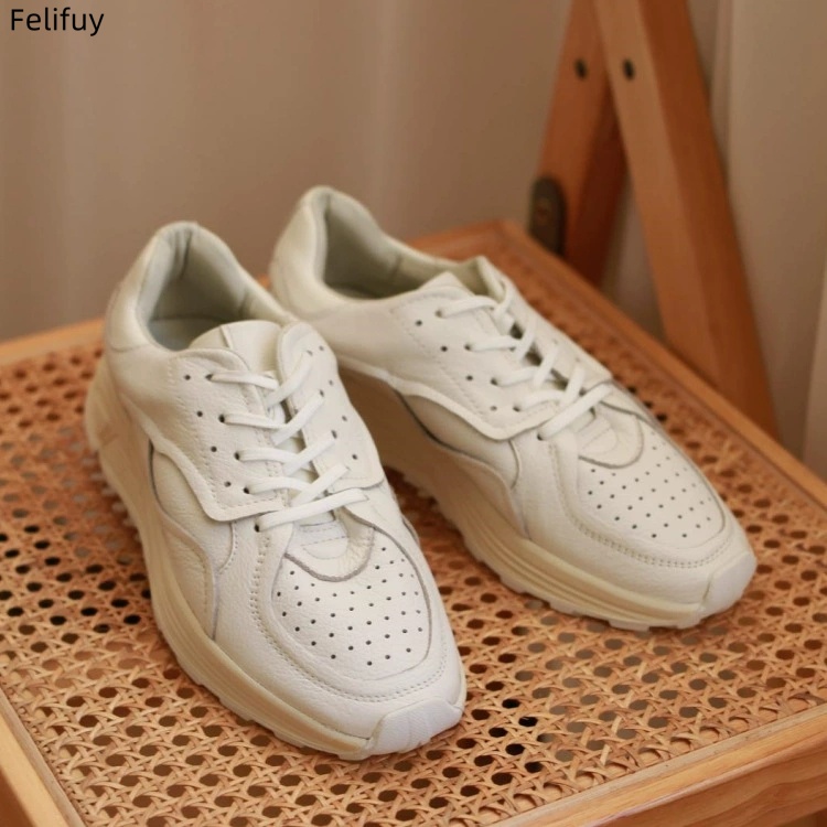 Round-toe Lace-up Casual White - огляд і ціна Mens Fashion Trainers