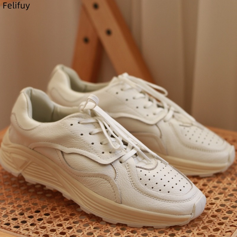 Round-toe Lace-up Casual White - огляд і ціна Mens Fashion Trainers