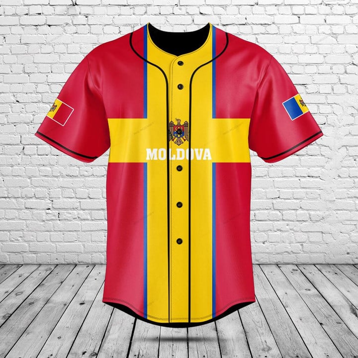 Custom Name Moldova Flag Graph - огляд і ціна Mens Fashion Baseball Jersey