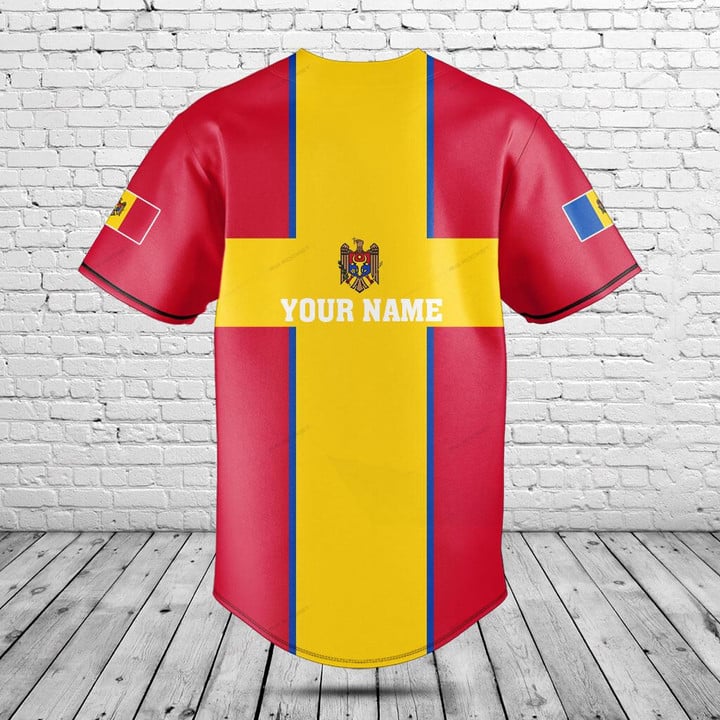 Custom Name Moldova Flag Graph - огляд і ціна Mens Fashion Baseball Jersey