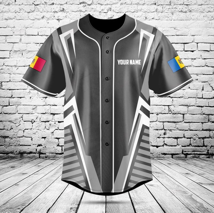 Custom Name Moldova Flag Graph - огляд і ціна Mens Fashion Baseball Jersey