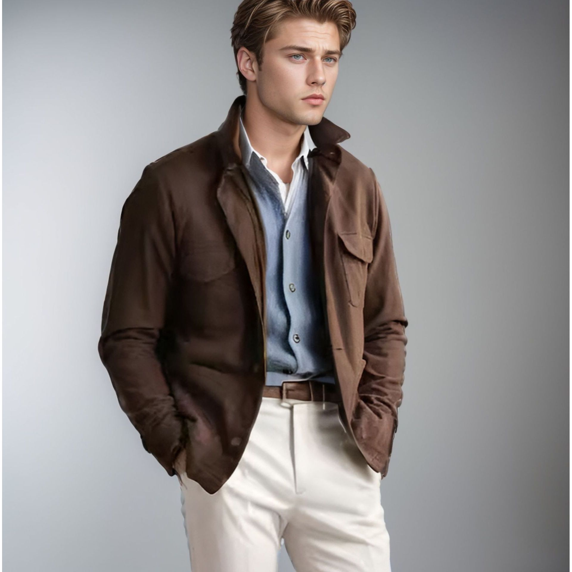 Wool Blend Jacket Man Classic  - огляд і ціна Mens Fashion Style Images