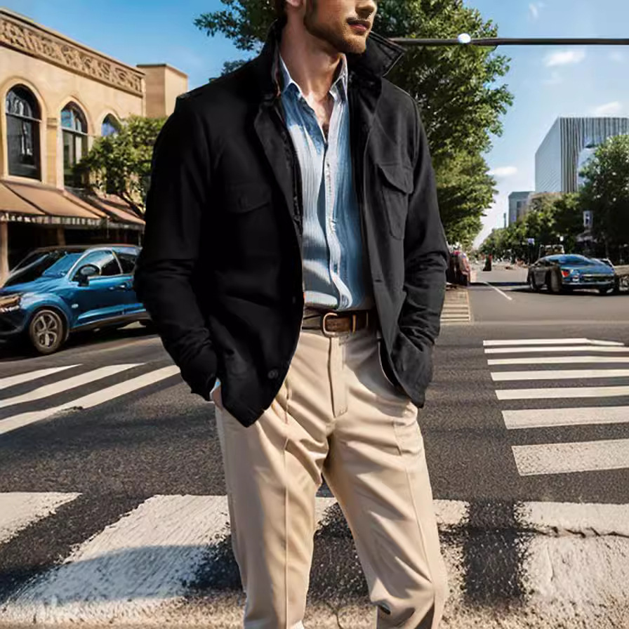 Wool Blend Jacket Man Classic  - огляд і ціна Mens Fashion Style Images
