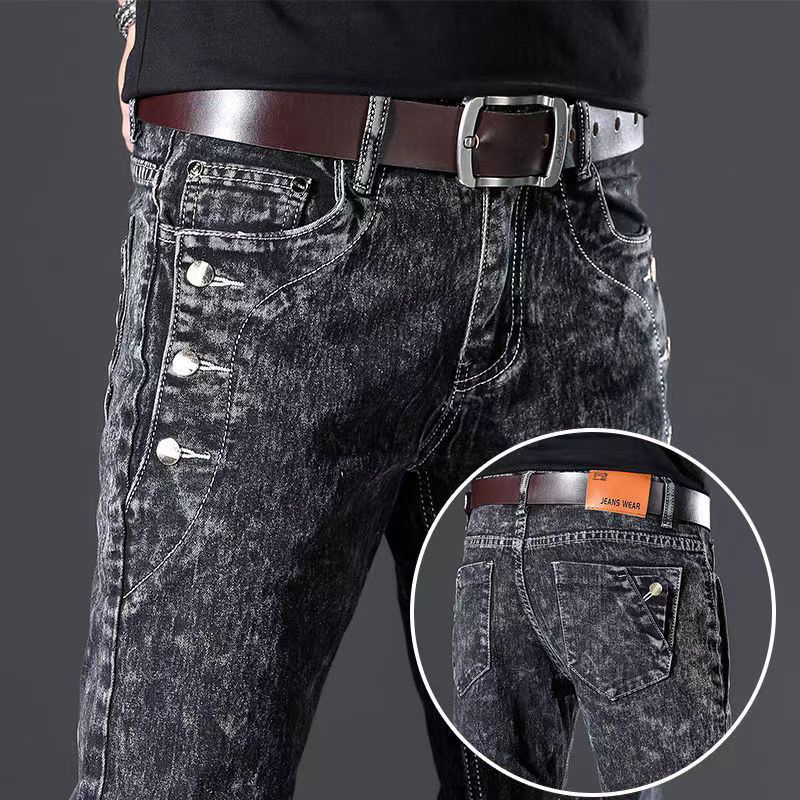 Classic Slim Vintage Fashion M - огляд і ціна Men'S Fashion Grey Jeans