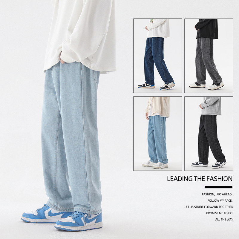 2023 New Korean Fashion Men's  - огляд і ціна Men'S Fashion Grey Jeans
