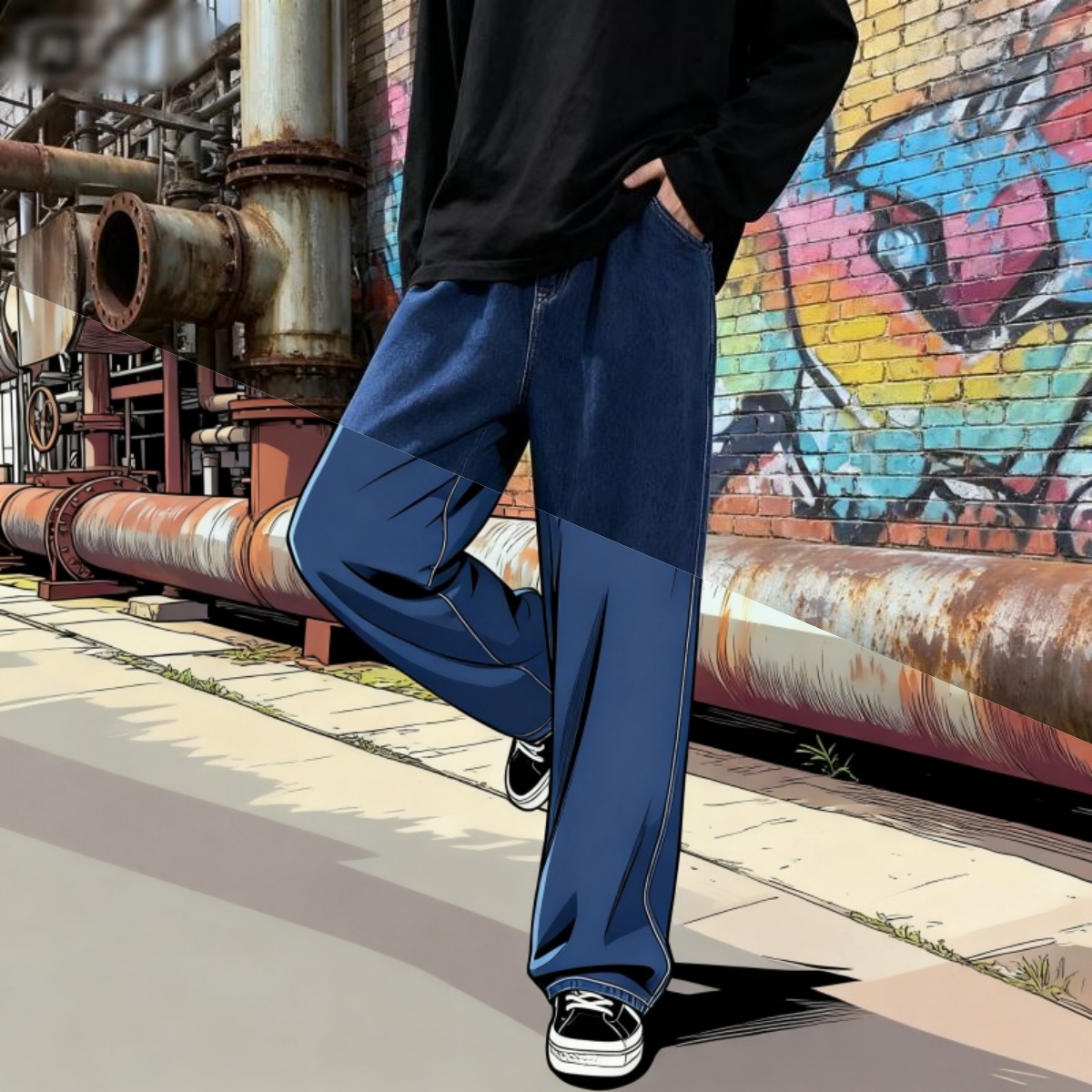 Korean Style Streetwear New Fa - огляд і ціна Men'S Fashion Grey Jeans