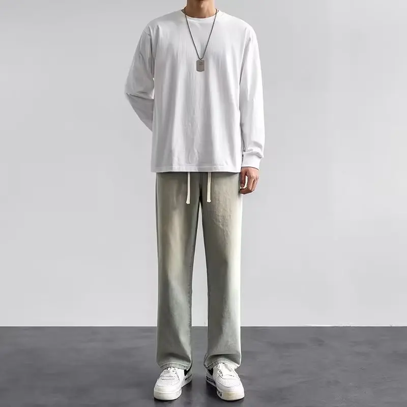 Korean Style Streetwear New Fa - огляд і ціна Men'S Fashion Grey Jeans