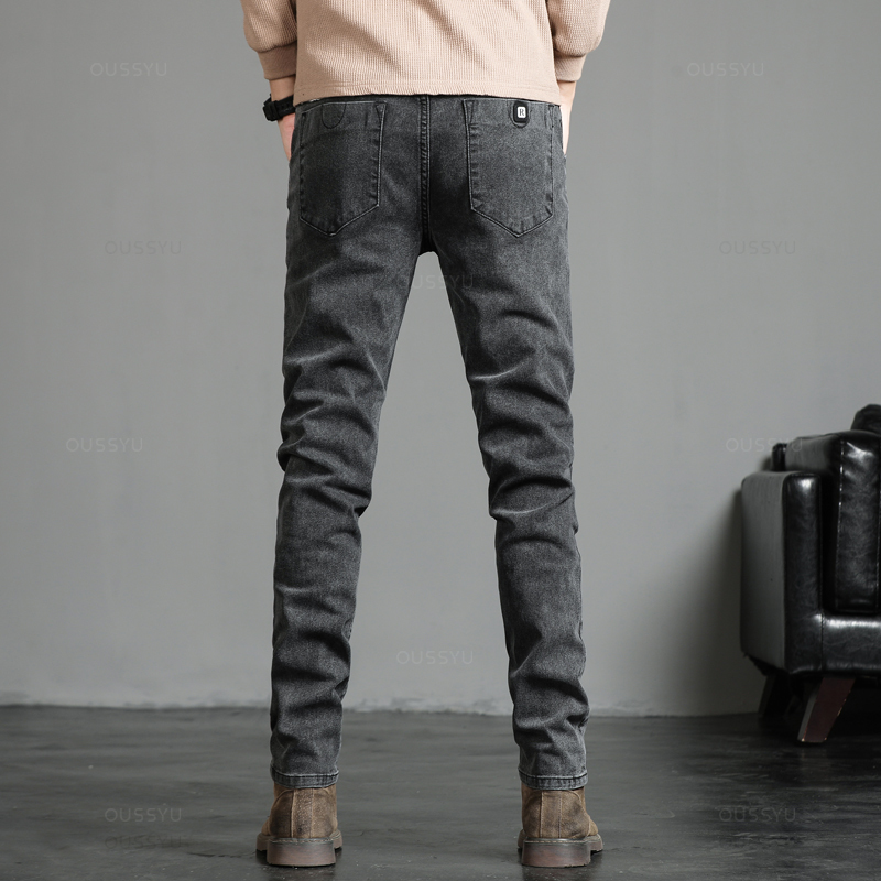 Autumn Winter Cotton Men's Cla - огляд і ціна Men'S Fashion Grey Jeans