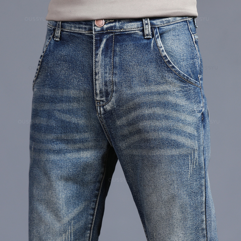Autumn Winter Cotton Men's Cla - огляд і ціна Men'S Fashion Grey Jeans