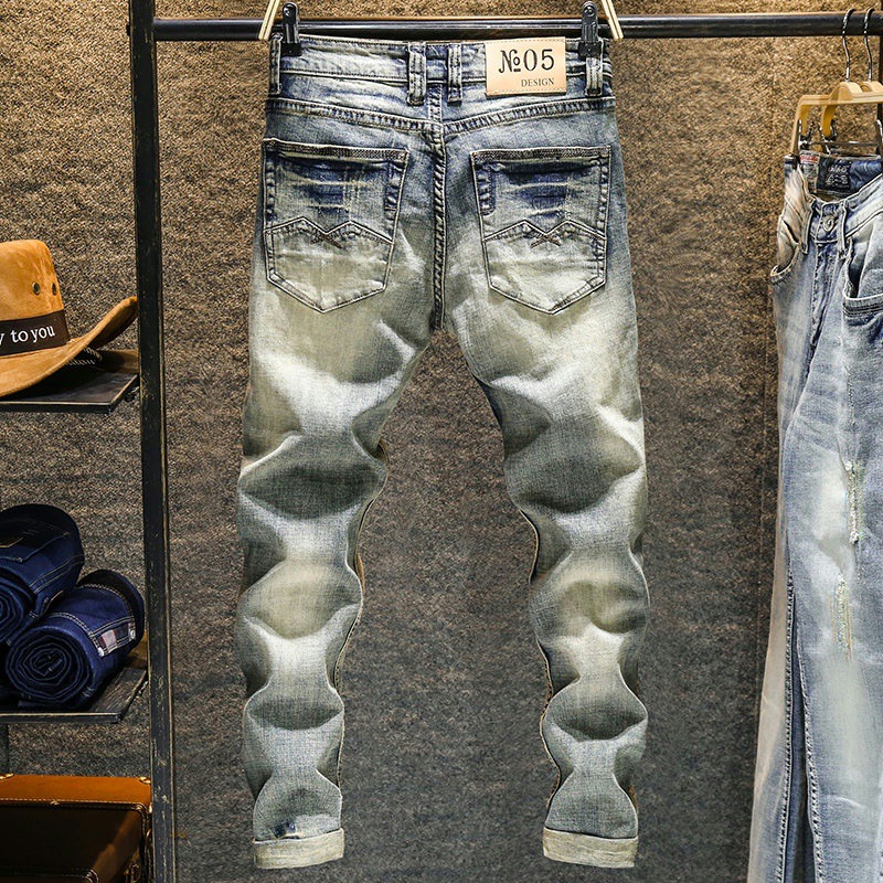 Elastic Old Pants Men's Jeans  - огляд і ціна Skinny Jeans Ripped