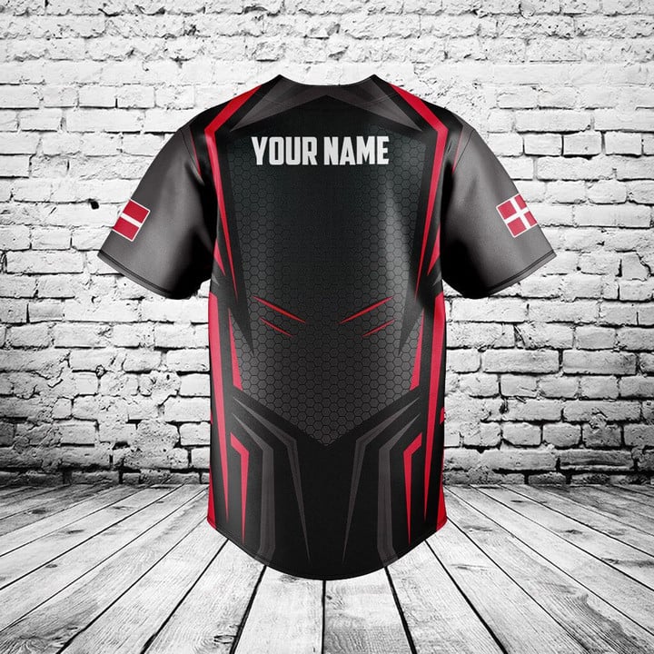 Custom Name Denmark Flag Graph - огляд і ціна Mens Fashion Baseball Jersey