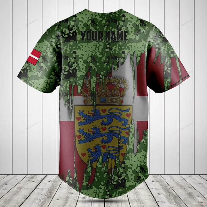 Custom Name Denmark Flag Graph - огляд і ціна Mens Fashion Baseball Jersey